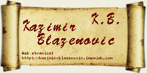 Kazimir Blaženović vizit kartica